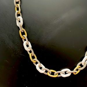 ✨Beautiful Silver, Gold, and White Long Chain Necklace